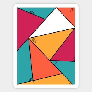 Tiny People, Big Triangles Sticker